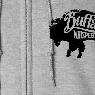 Retro Cute Buffalo Silhouette Bison Whisperer Tee Full Zip Hoodie