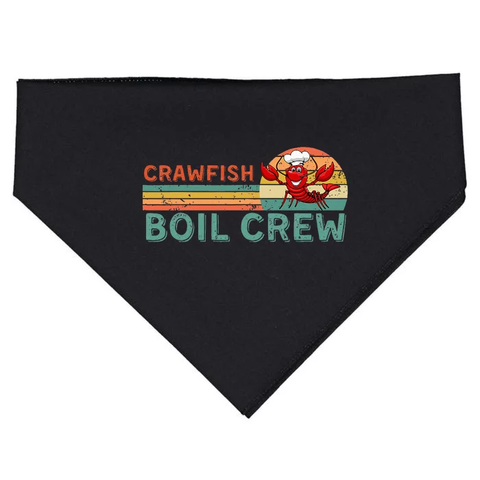 Retro Crawfish Boil Crew Gift CrayfishCrawdadMudbug Lover USA-Made Doggie Bandana