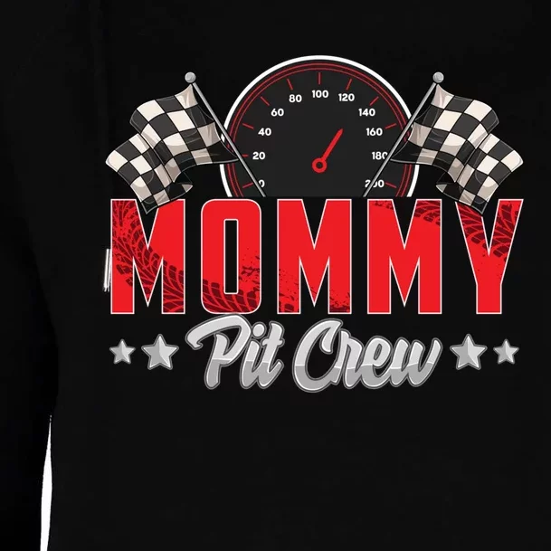 Race Car Birthday Party Racing Family Mommy Pit Crew Womens Funnel Neck Pullover Hood