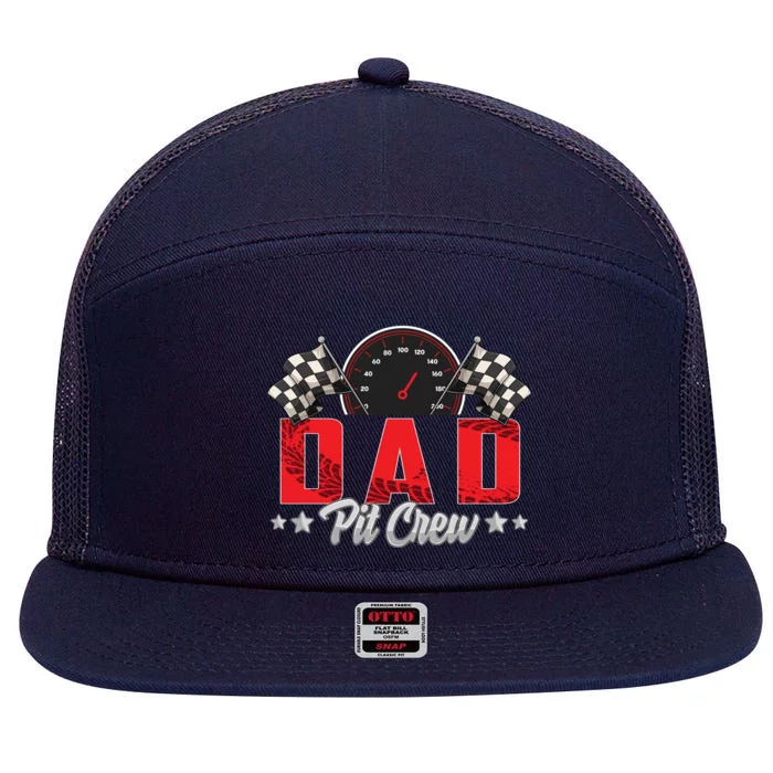 Race Car Birthday Party Racing Family Dad Pit Crew 7 Panel Mesh Trucker Snapback Hat