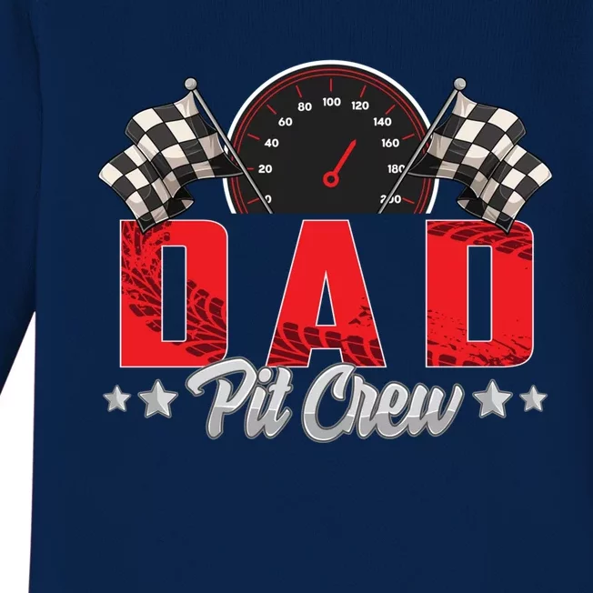 Race Car Birthday Party Racing Family Dad Pit Crew Baby Long Sleeve Bodysuit