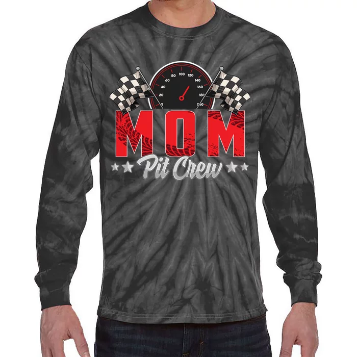 Race Car Birthday Party Racing Family Mom Pit Crew Tie-Dye Long Sleeve Shirt