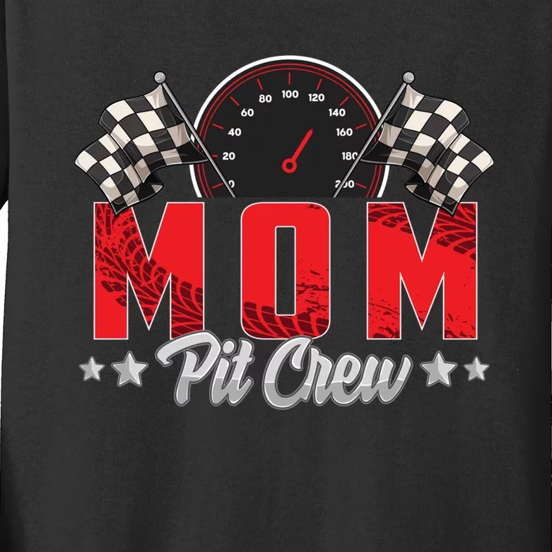 Race Car Birthday Party Racing Family Mom Pit Crew Kids Long Sleeve Shirt