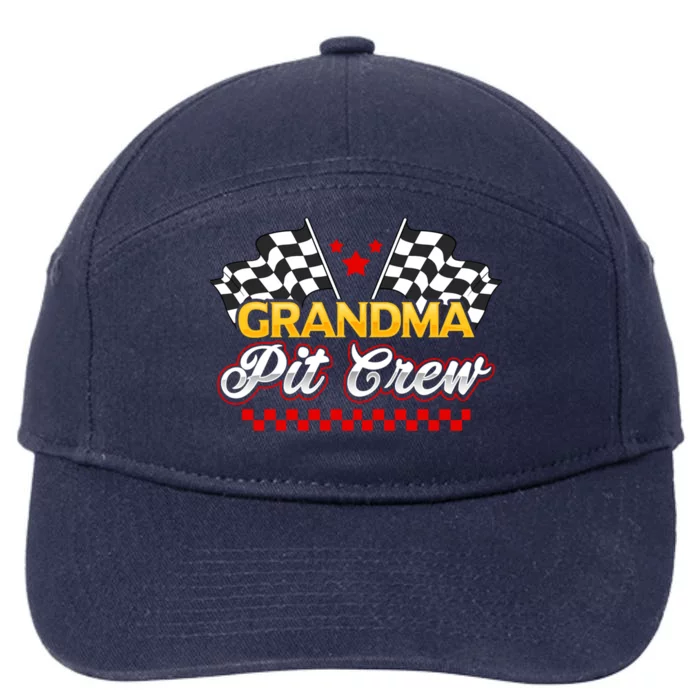 Race Car Birthday Party Racing Family Grandma Pit Crew 7-Panel Snapback Hat