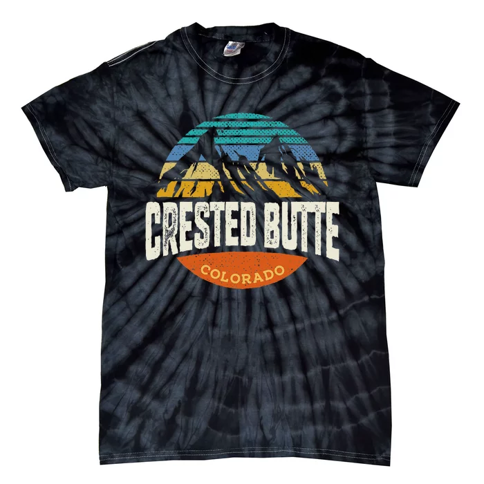 Retro Crested Butte Outdoors Mountain Colorado Tie-Dye T-Shirt