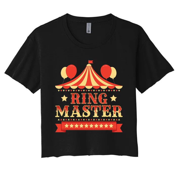 Ringmaster Circus Birthday Party Circus Costume Women's Crop Top Tee