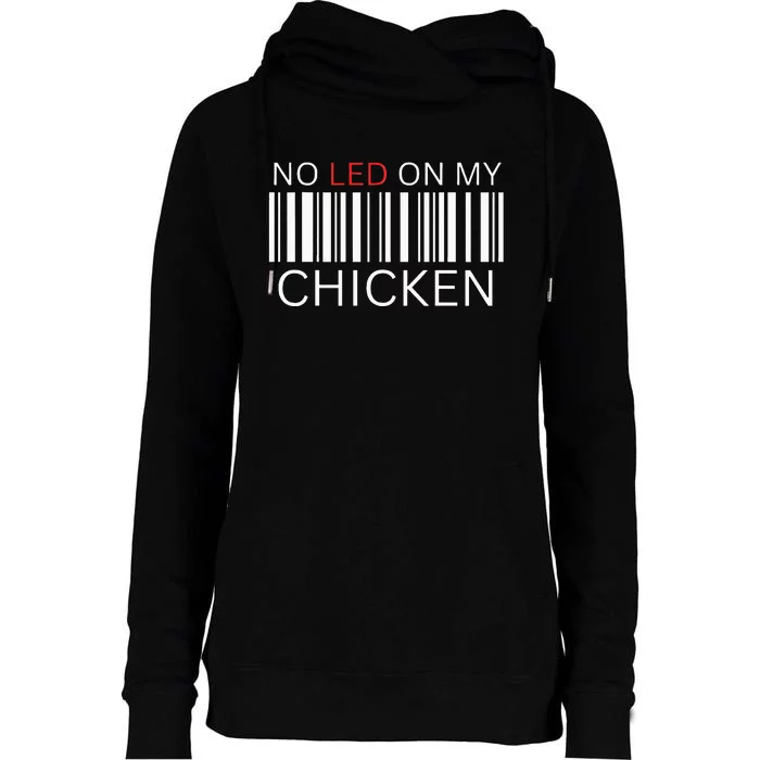 Rotisserie Chicken Barcode Scan Womens Funnel Neck Pullover Hood