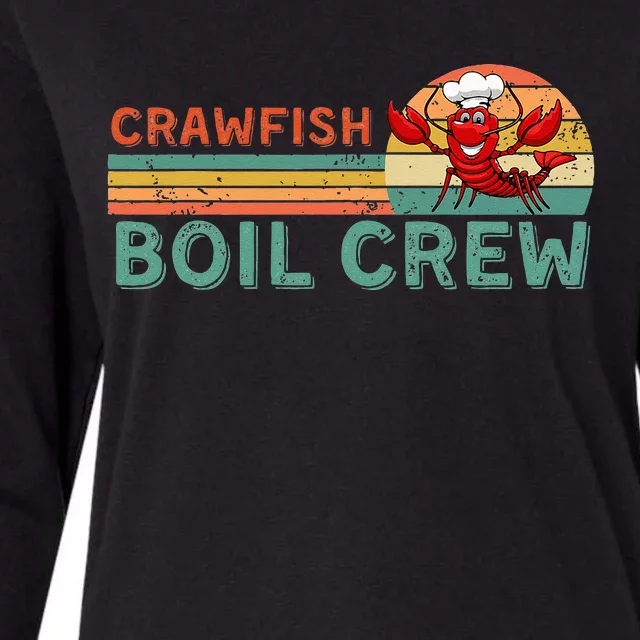 Retro Crawfish Boil Crew Gift Crayfish Crawdad Mudbug Lover Womens Cotton Relaxed Long Sleeve T-Shirt