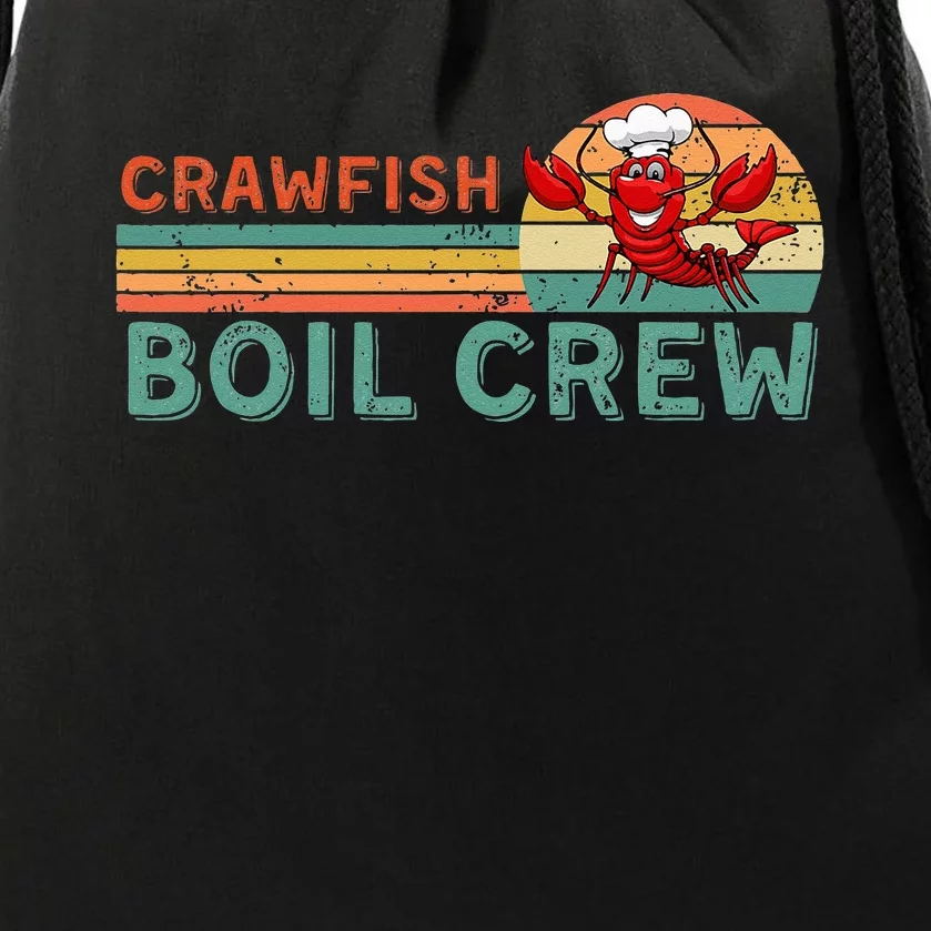 Retro Crawfish Boil Crew Gift Crayfish Crawdad Mudbug Lover Drawstring Bag