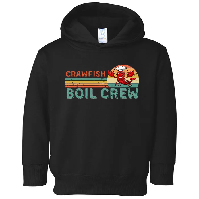 Retro Crawfish Boil Crew Gift Crayfish Crawdad Mudbug Lover Toddler Hoodie