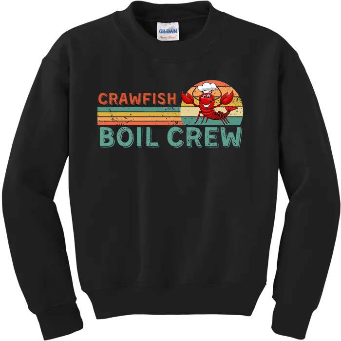 Retro Crawfish Boil Crew Gift Crayfish Crawdad Mudbug Lover Kids Sweatshirt