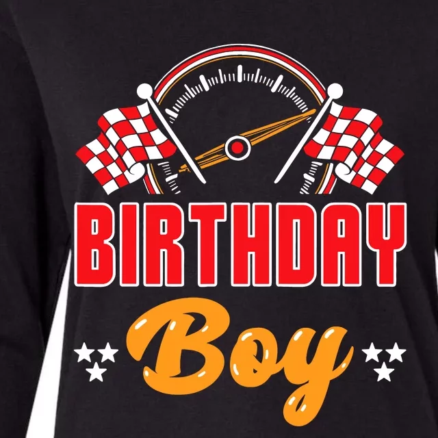 Race Car Birthday Party Matching Family Birthday Boy Womens Cotton Relaxed Long Sleeve T-Shirt