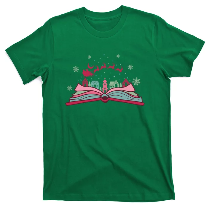 Reindeer Car Book Reding Christmas Reading Books Gift T-Shirt