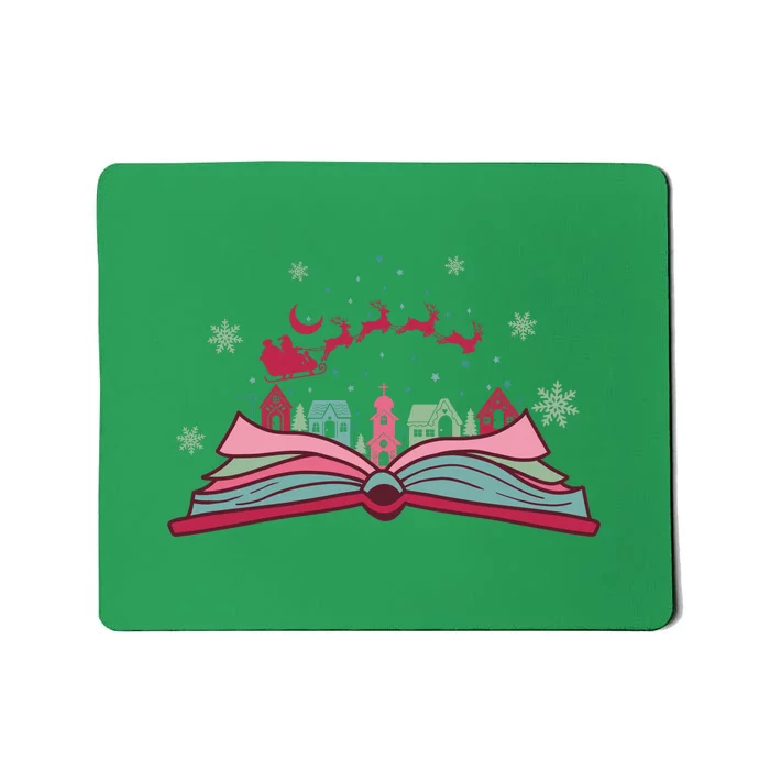 Reindeer Car Book Reding Christmas Reading Books Gift Mousepad