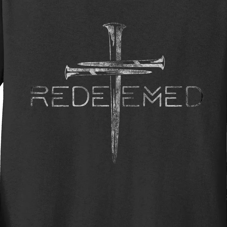 Redeemed Christian Bible Verse Cross Follower Christian Kids Long Sleeve Shirt