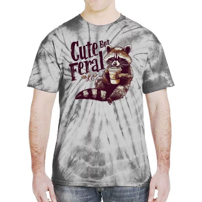 Raccoon Cute But Feral Vintage Raccoon Tie-Dye T-Shirt