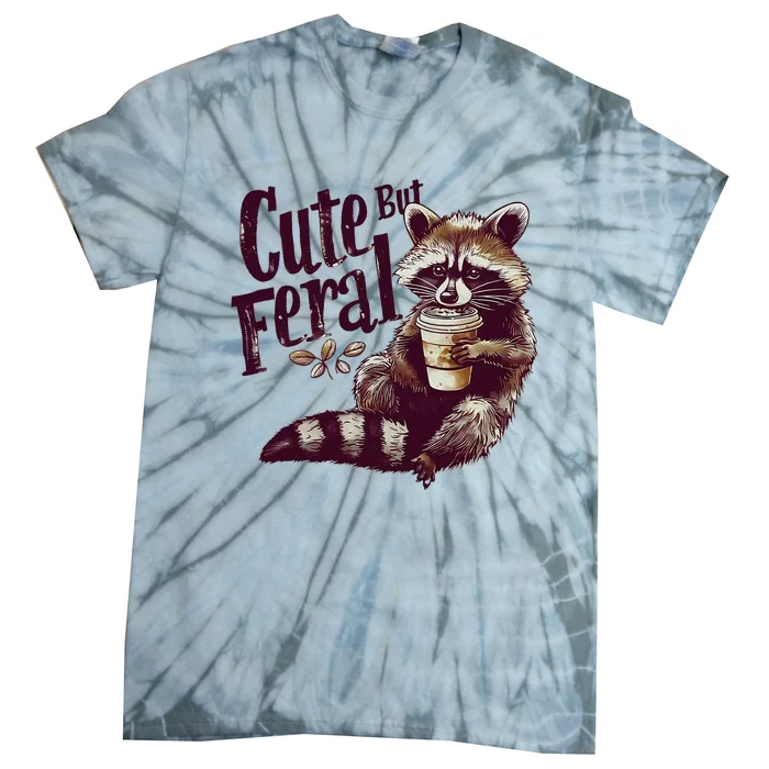 Raccoon Cute But Feral Vintage Raccoon Tie-Dye T-Shirt