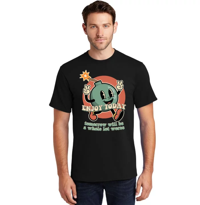 Retro Cartoon Bomb Nihilism Tall T-Shirt