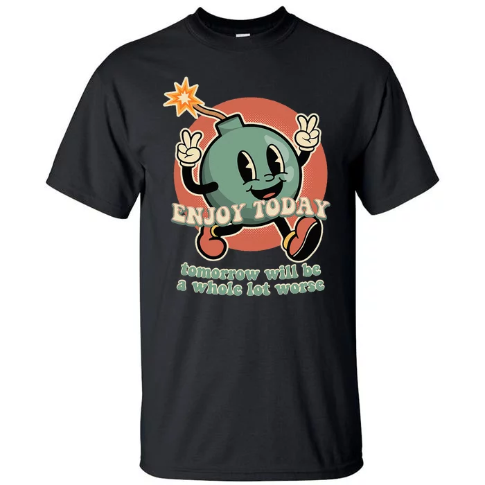 Retro Cartoon Bomb Nihilism Tall T-Shirt