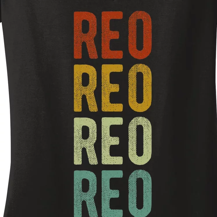 Reo City Burkina Faso Retro Women's V-Neck T-Shirt