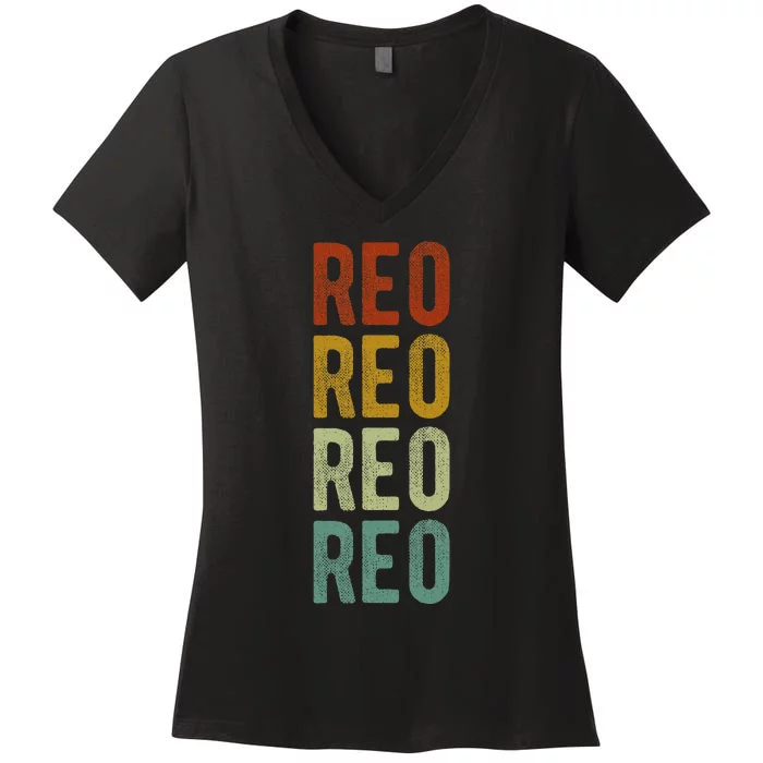 Reo City Burkina Faso Retro Women's V-Neck T-Shirt