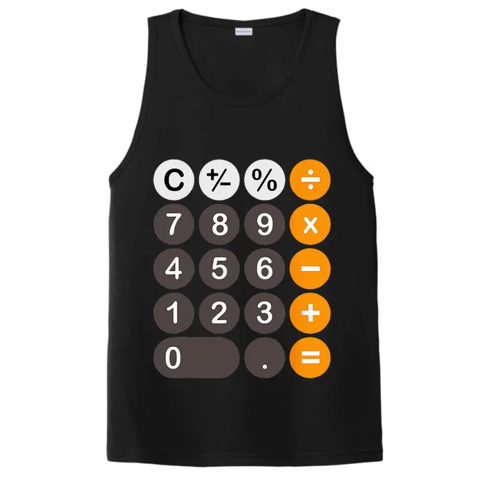 Retro Calculator Buttons Simple Halloween Costume Performance Tank