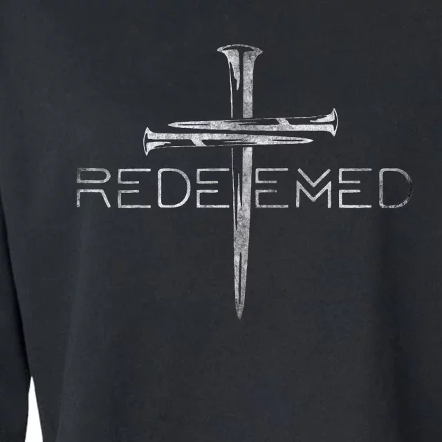 Redeemed Christian Bible Verse Cross Follower Christian Cropped Pullover Crew