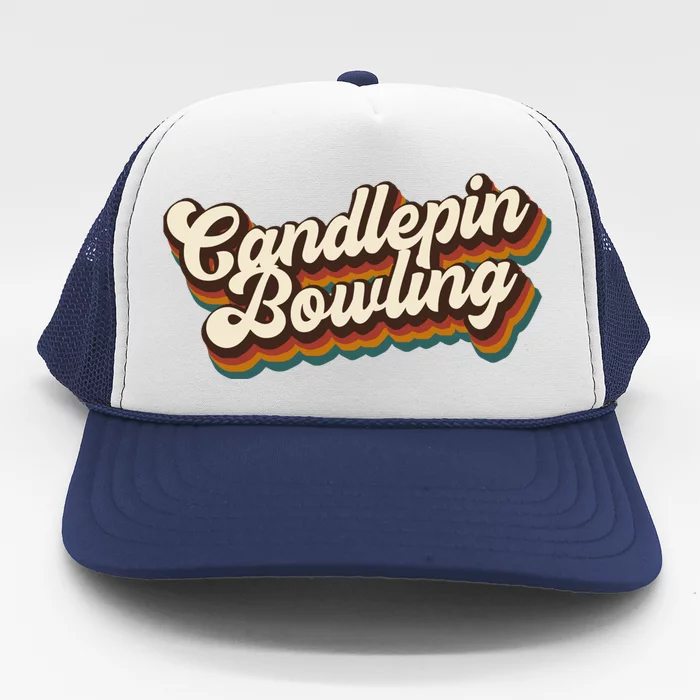 Retro Candlepin Bowling Design Candlepin Bowling Great Gift Trucker Hat