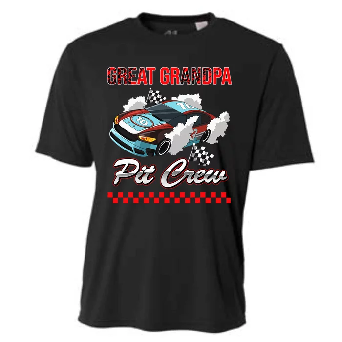 Race Car Birthday Party Racing Family Great Grandpa Pit Crew Cooling Performance Crew T-Shirt