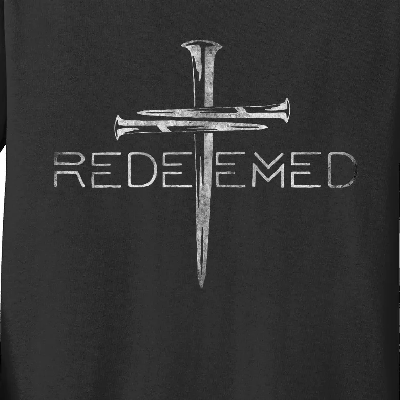 Redeemed Christian Bible Verse Cross Follower Christian Kids Long Sleeve Shirt