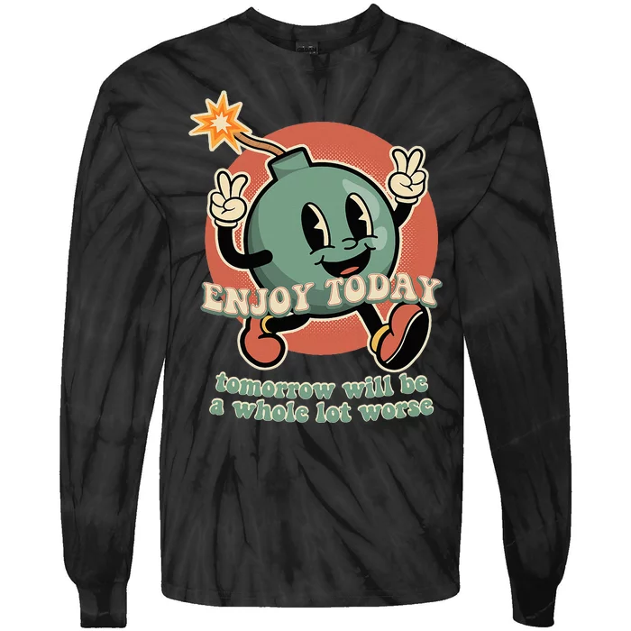 Retro Cartoon Bomb Nihilism Classic Fit Crew Neck Short Sleeve Black Tie-Dye Long Sleeve Shirt