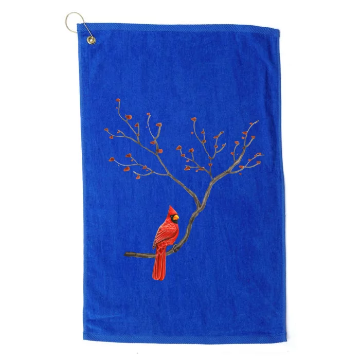 Red Cardinal Bird Lovers Birdwatching Birding Vintage Gift Platinum Collection Golf Towel