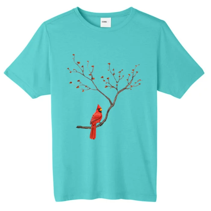 Red Cardinal Bird Lovers Birdwatching Birding Vintage Gift ChromaSoft Performance T-Shirt