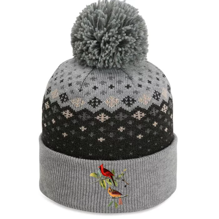 Red Cardinal Bird Male Female Gift For Cardinal Bird Lovers Gift The Baniff Cuffed Pom Beanie