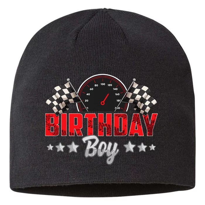 Race Car Birthday Party Racing Family Birthday Boy Pit Crew 8 1/2in Sustainable Knit Beanie