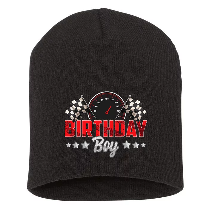 Race Car Birthday Party Racing Family Birthday Boy Pit Crew Short Acrylic Beanie