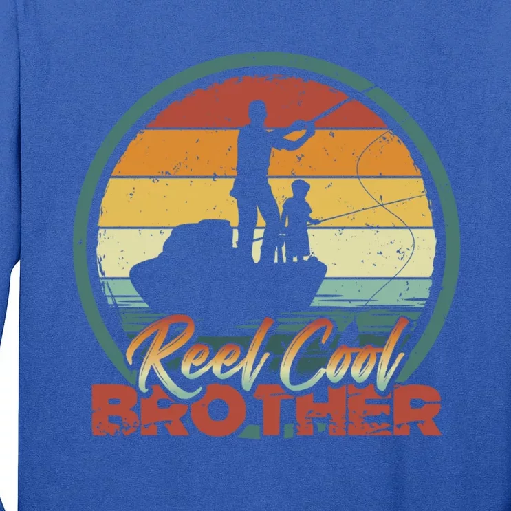 Reel Cool Brother Gift Retro Fishing Family Gift Tall Long Sleeve T-Shirt