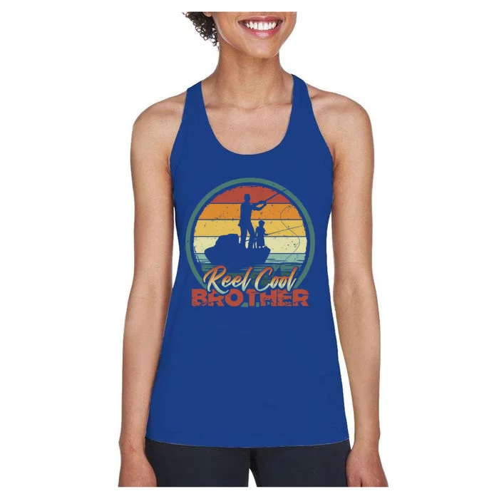 Reel Cool Brother Gift Retro Fishing Family Gift Women's Racerback Tank