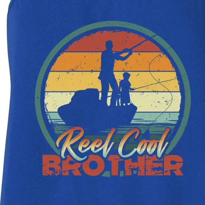 Reel Cool Brother Gift Retro Fishing Family Gift Women's Racerback Tank