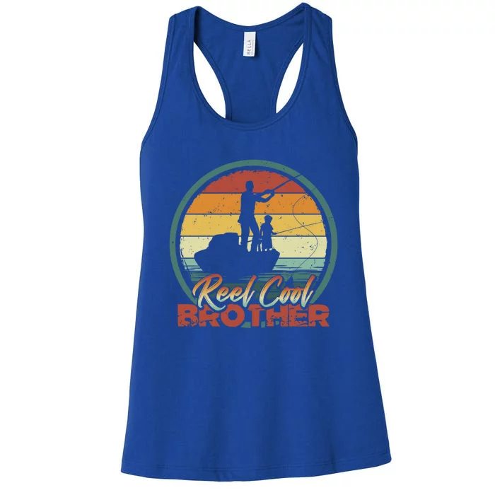 Reel Cool Brother Gift Retro Fishing Family Gift Women's Racerback Tank