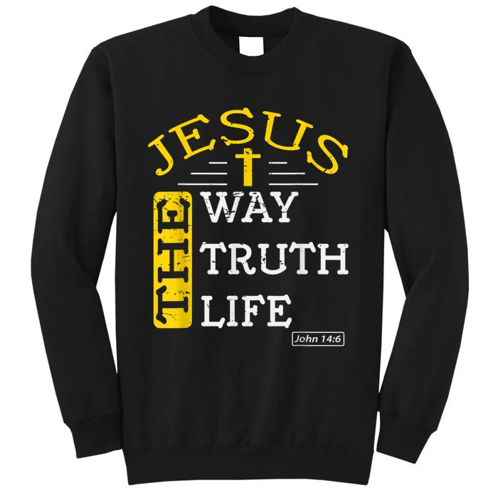 Religious Christian Bible Verse 14:6 Biblical Gospel Tall Sweatshirt