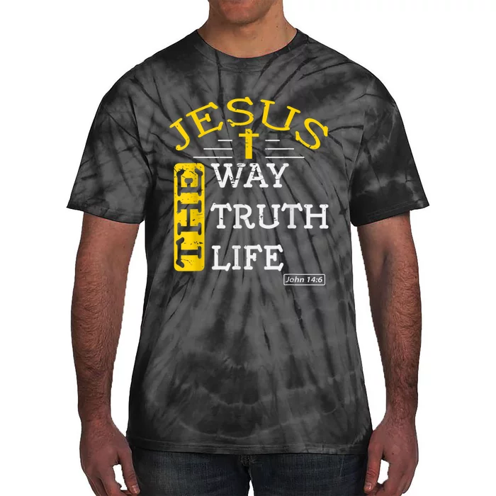 Religious Christian Bible Verse 14:6 Biblical Gospel Tie-Dye T-Shirt