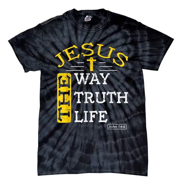 Religious Christian Bible Verse 14:6 Biblical Gospel Tie-Dye T-Shirt