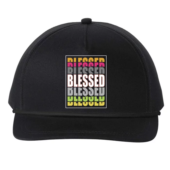 Retro Colored Blessed Mashup Snapback Five-Panel Rope Hat