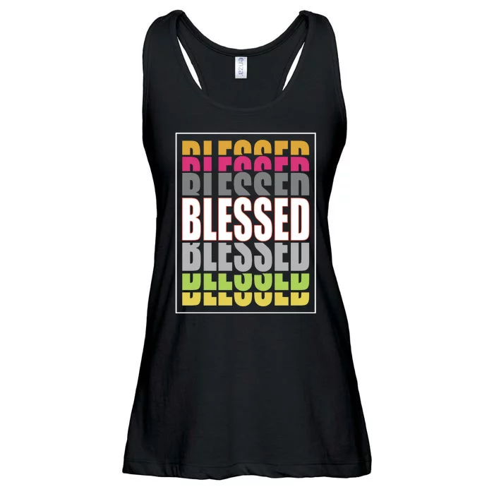 Retro Colored Blessed Mashup Ladies Essential Flowy Tank