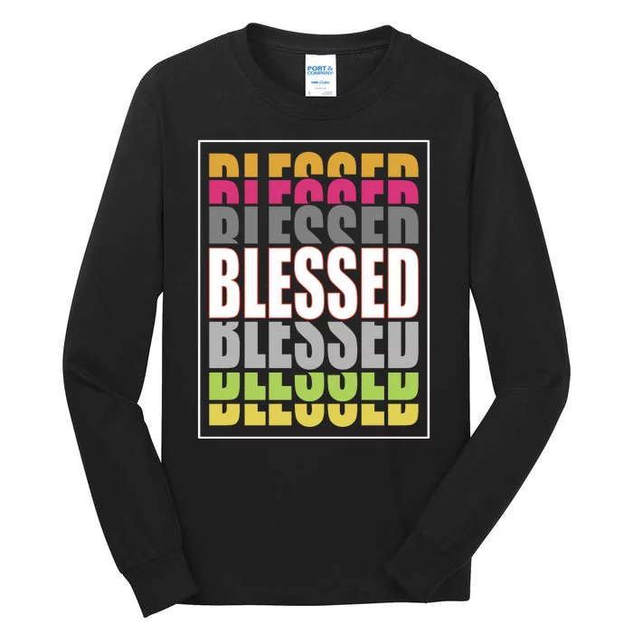 Retro Colored Blessed Mashup Tall Long Sleeve T-Shirt