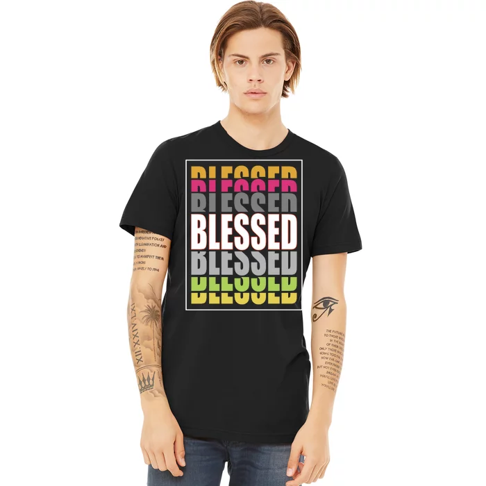 Retro Colored Blessed Mashup Premium T-Shirt