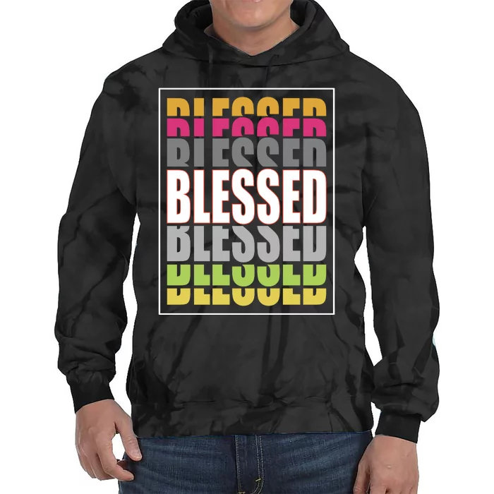 Retro Colored Blessed Mashup Tie Dye Hoodie