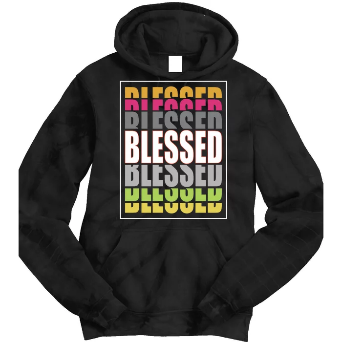 Retro Colored Blessed Mashup Tie Dye Hoodie