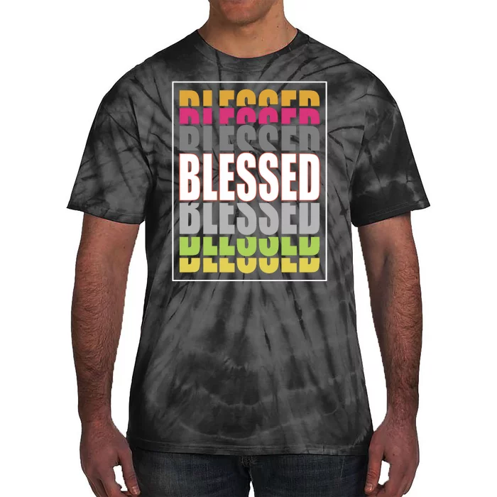 Retro Colored Blessed Mashup Tie-Dye T-Shirt